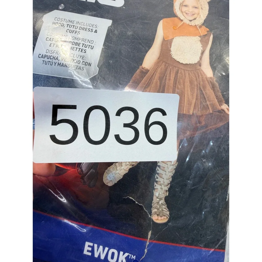 New Star Wars Ewok Girls Costume Tutu Dress Hood Cuffs Brown Jazwares 10-12